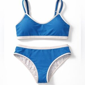 Mooslover Blue & White Sporty Bikini Set NWT Size L Adjustable Straps